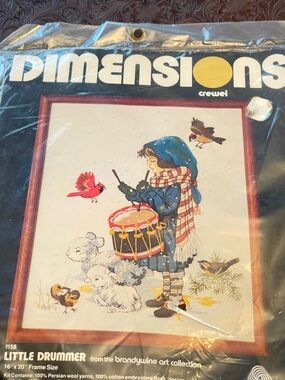 Dimensions Little Drummer Crewell Embroidery Kit - vintage